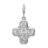 Sterling Silver 4-Way Medal w/Lobster Clasp Charm