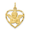 10k Yellow Gold Angel Heart Charm