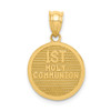 14k Yellow Gold Reversible Cross and 1st Holy Communion Charm