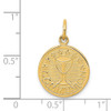 14k Yellow Gold Satin and Polished Communion Charm