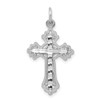 10k White Gold Diamond-cut Cross Charm 10WC46