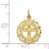 10k Yellow Gold Cross In Frame Charm