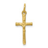 10k Yellow Gold Solid Satin Polished Cross Charm