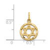 14k Yellow Gold Solid Polished Star Of David Charm C823