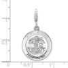 Sterling Silver Saint Michael Medal w/Lobster Clasp Charm QCC501