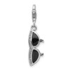 Sterling Silver 3-D Enameled Sunglasses w/Lobster Clasp Charm