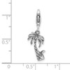 Sterling Silver 3-D Antiqued Palm Tree w/Lobster Clasp Charm
