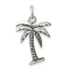 Sterling Silver Antiqued Palm Tree Charm QC7702