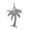 Sterling Silver Antiqued Palm Tree Charm QC7702