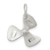 Sterling Silver 3D Diamond-cut Boat Propeller Charm