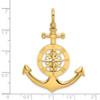 14k Yellow Gold Large Anchor w/Nautical Compass Charm