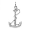 14k White Gold Solid Polished 3-D Anchor Charm K1059