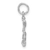 14k White Gold Solid Polished Diamond-Cut 3-Dimensional Anchor Charm
