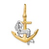 14k Two-tone Gold 3-D Anchor and Mermaid Charm