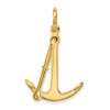 14k Yellow Gold 3-D Polished Anchor 2 Piece and Moveable Charm K7905