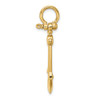 14k Yellow Gold 3-D Small Anchor w/Shackle Bail Charm