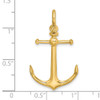 14k Yellow Gold 3-D Anchor w/Shackle Bail Charm