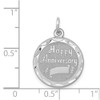 Sterling Silver Rhodium-plated Happy Anniversary Disc Charm QC348