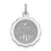 Sterling Silver Rhodium-plated Happy Anniversary Disc Charm QC2270