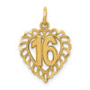 14k Yellow Gold 16 In A Heart Charm