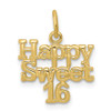10k Yellow Gold Happy Sweet 16 Charm