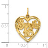 14k Yellow Gold Sweet 16 In A Heart Charm
