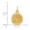 14k Yellow Gold SWEET 16 Disc Charm XAC745