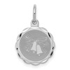 Sterling Silver Rhodium-plated Wedding Bells Disc Charm QC2075