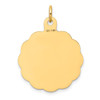 14k Yellow Gold Wedding Bells Engraveable Disc Charm XAC463