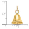 14k Yellow Gold Moveable 3D Wedding Bell Charm A0567