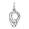 14k White Gold CZ Mini 3D Wedding Ring Charm