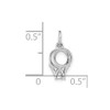 14k White Gold CZ Mini 3D Wedding Ring Charm