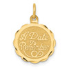 14k Yellow Gold A Date To Remember Charm XAC16