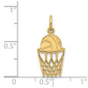 14k Yellow Gold Basketball In Net Charm