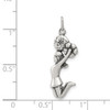 Sterling Silver Antiqued Cheerleader Charm QC7123