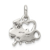 Sterling Silver Polished Antiqued I Love Cheer Charm