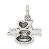 Sterling Silver Antiqued I (Heart) Football Charm