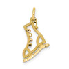 10k Yellow Gold Diamond-Cut Ice Skate Charm