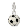 Sterling Silver Enameled Soccer Ball Charm QC7145