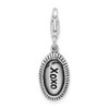 Sterling Silver Antiqued XOXO w/Lobster Clasp Charm