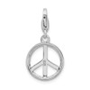 Sterling Silver Small Polished Peace Sign w/Lobster Clasp Charm