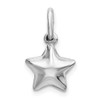 Sterling Silver Rhodium-plated Polished Puffed Star Charm