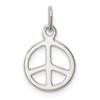 Sterling Silver Diamond-cut Peace Sign Symbol Charm