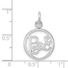 Sterling Silver Rhodium-plated Peace Circle Charm