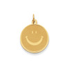 14k Yellow Gold Solid Polished Smiley Face Charm