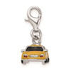 Sterling Silver Enameled Taxi Cab w/Lobster Clasp Charm