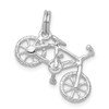 Sterling Silver Rhodium-plated Polished Bicycle Charm