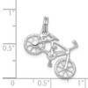 Sterling Silver Rhodium-plated Polished Bicycle Charm