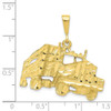 10k Yellow Gold Solid Diamond-cut Semi w/Trailer Charm