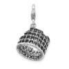 Sterling Silver 3-D Antiqued Coliseum w/Lobster Clasp Charm